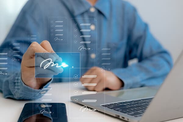 Wholesale Customer Tools Features 600x400 Abstract of computer screen with someone writing on that screen