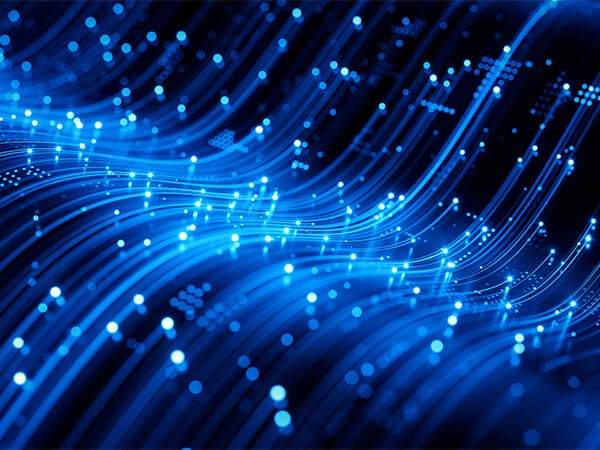 Wholesale Dark Fiber Feature Tiles 600x450 Strands of blue lights